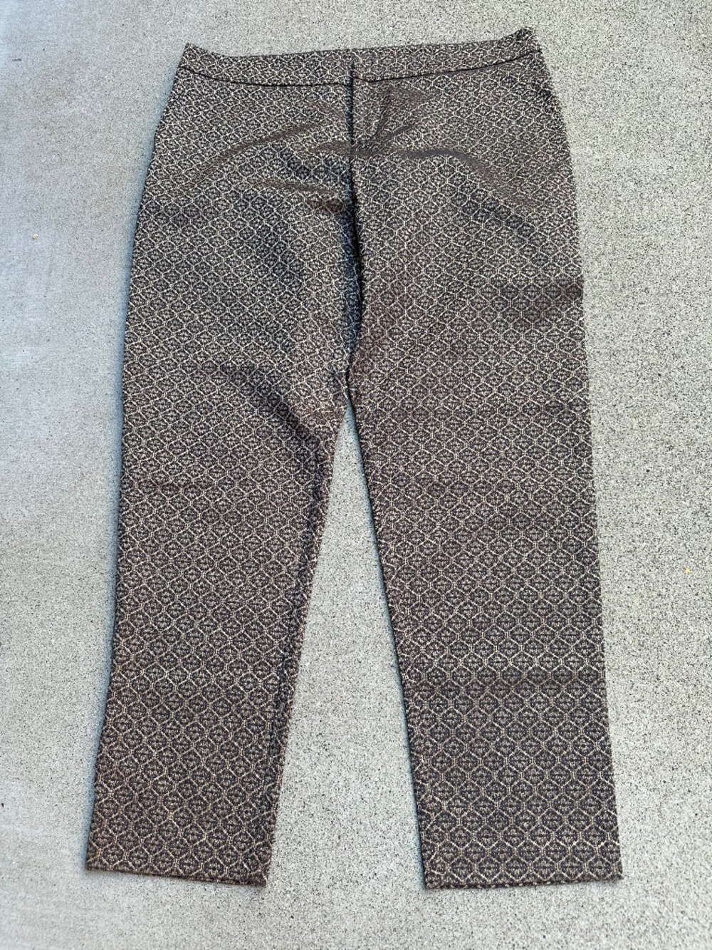 Garnet Hill Black & Gold Print Sexy Pant Sz 14 Like new!